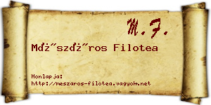 Mészáros Filotea névjegykártya